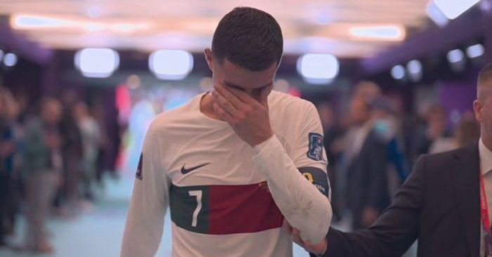 گریه کریس رونالدو بعد از بازی با مراکش